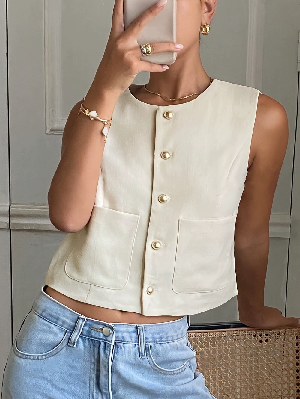 ZARA Womens Summer French Style Short Sleeveless Vest Top